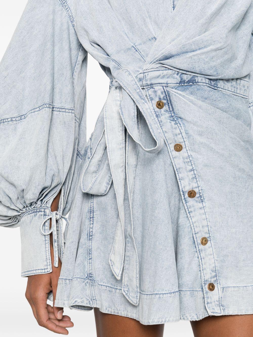 ZIMMERMANN Abito corto in cotone azzurro