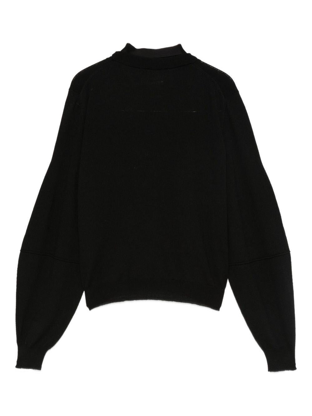 SEMICOUTURE Maglia Christina nera in lana vergine