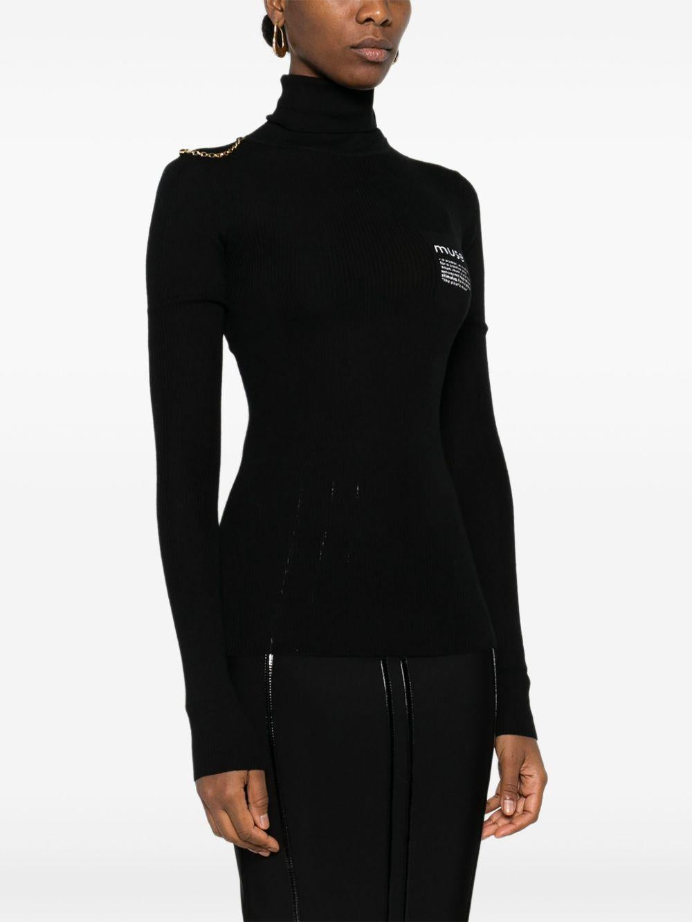 ELISABETTA FRANCHI Maglia a collo alto nera