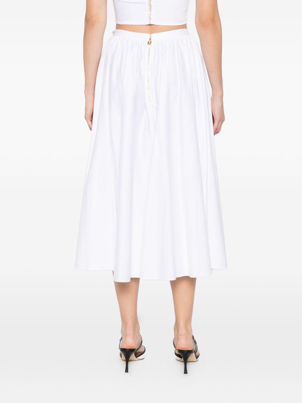 ELISABETTA FRANCHI Gonna midi bianca con catenina dorata in vita