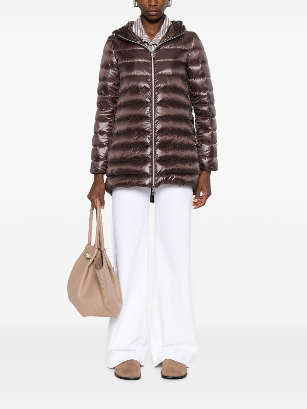 HERNO Piumino trapuntato color cioccolato