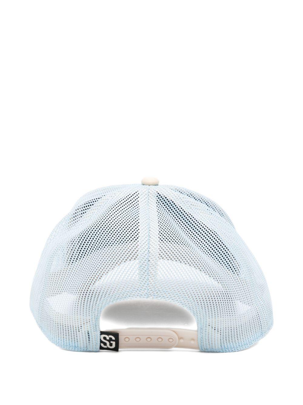 SOUTH GARAGE Cappello da baseball celeste e bianco con stampa