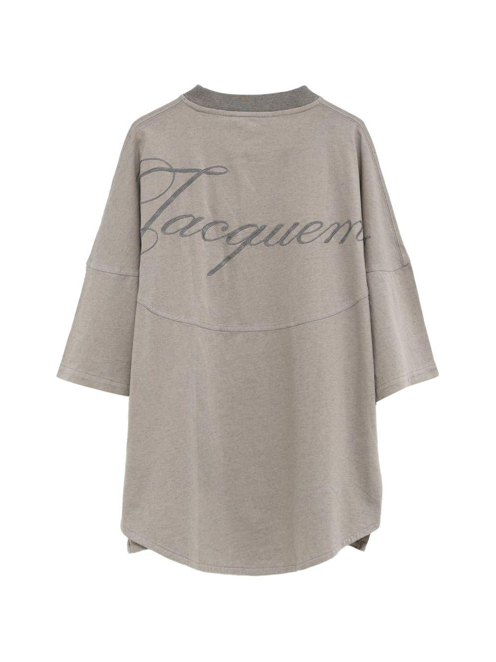 JACQUEMUS T-shirt Atelier grigio in cotone con stampa
