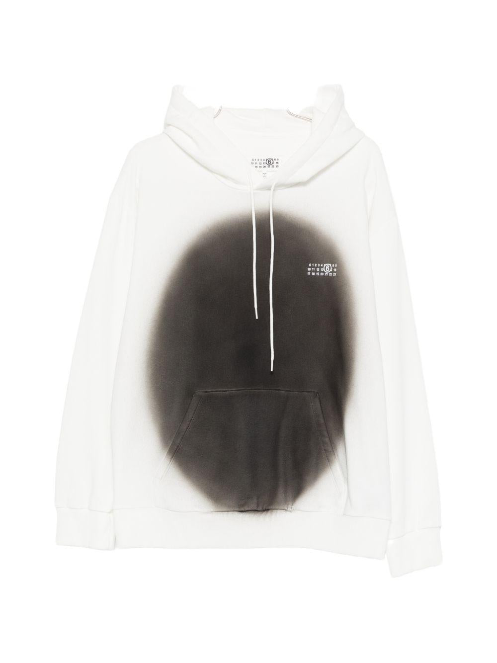 MM6 MAISON MARGIELA Felpa in cotone bianco con cerchio nero