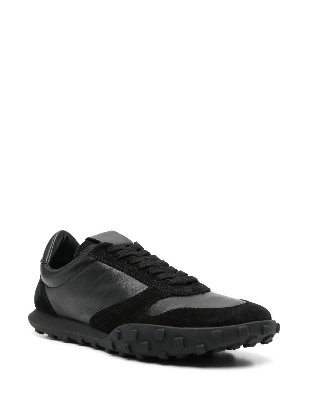 JIL SANDER Sneakers stringate in pelle nera