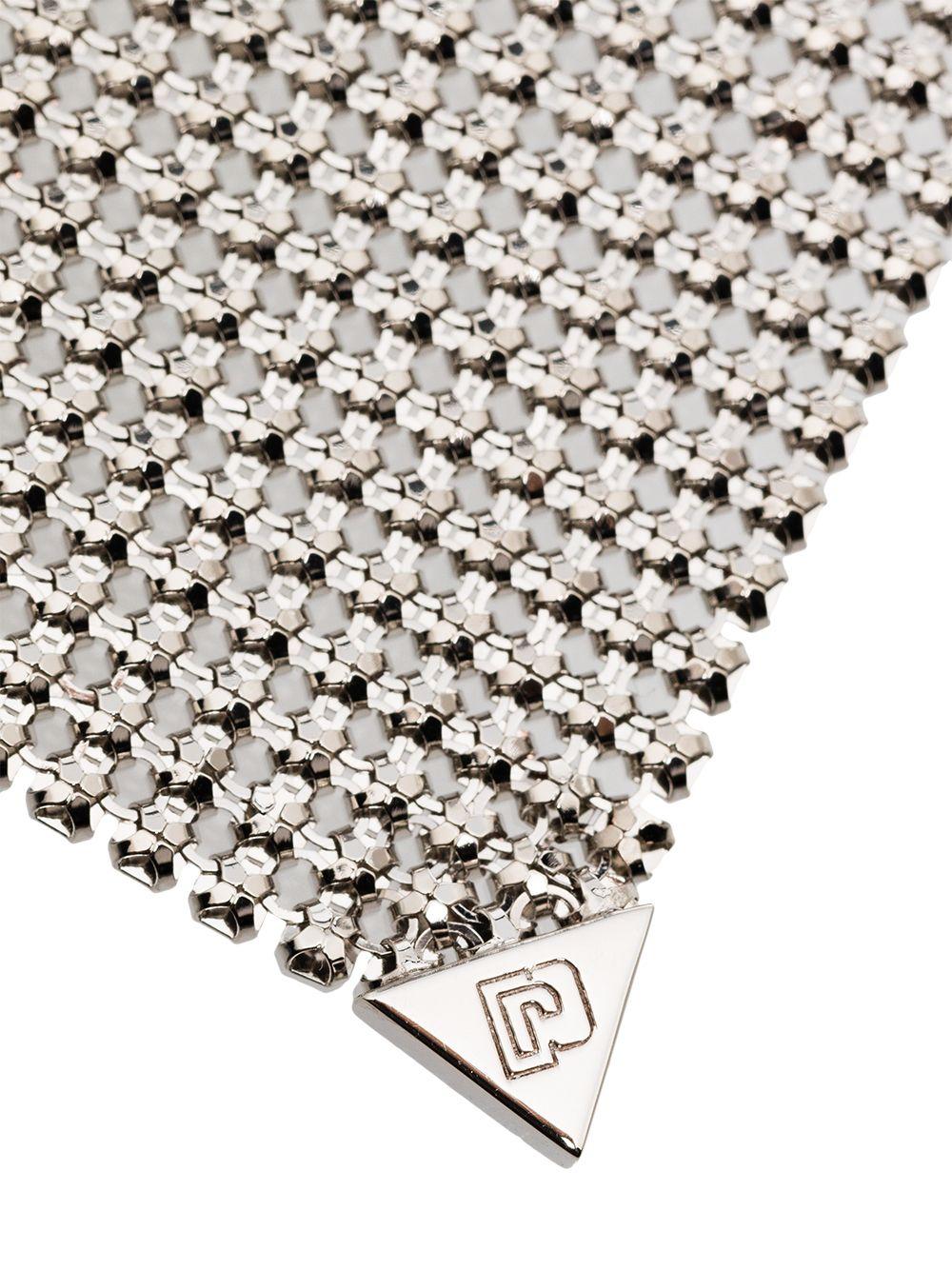 RABANNE Orecchini in metallo argentato ispirati alla chainmail