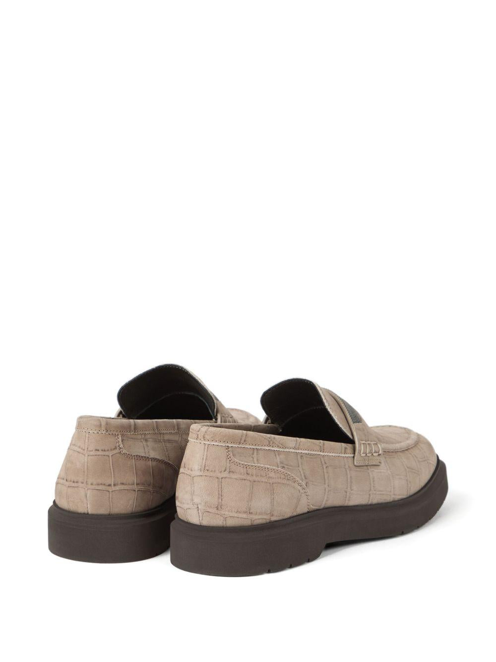 BRUNELLO CUCINELLI Mocassini beige con dettaglio frontale