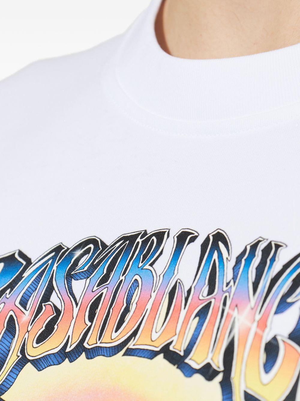 CASABLANCA T-shirt Casa Airspray in cotone bianco con stampa grafica