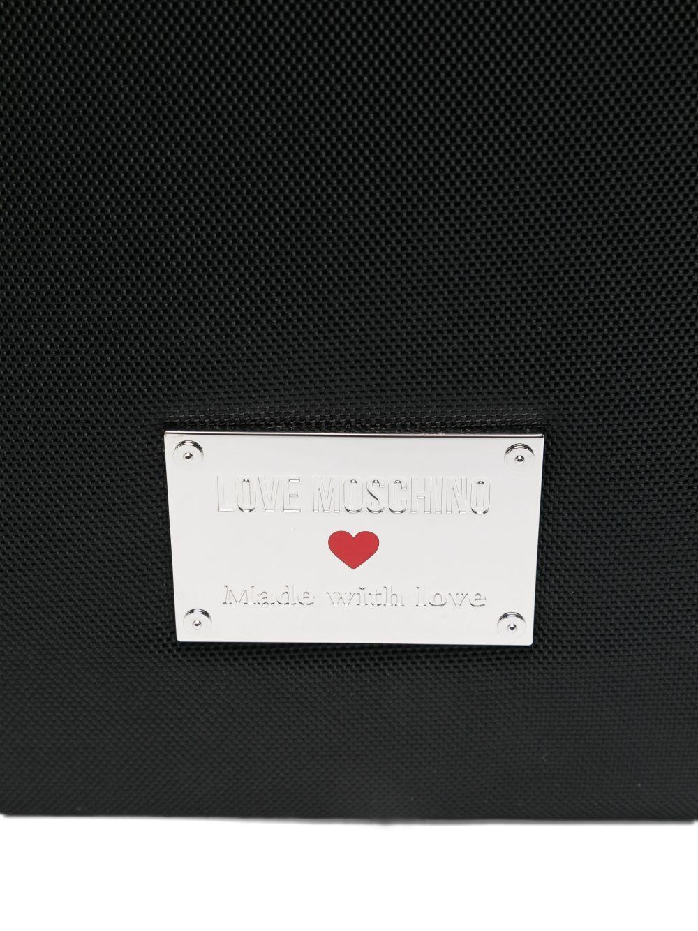 LOVE MOSCHINO Borsa shopper nera con logo