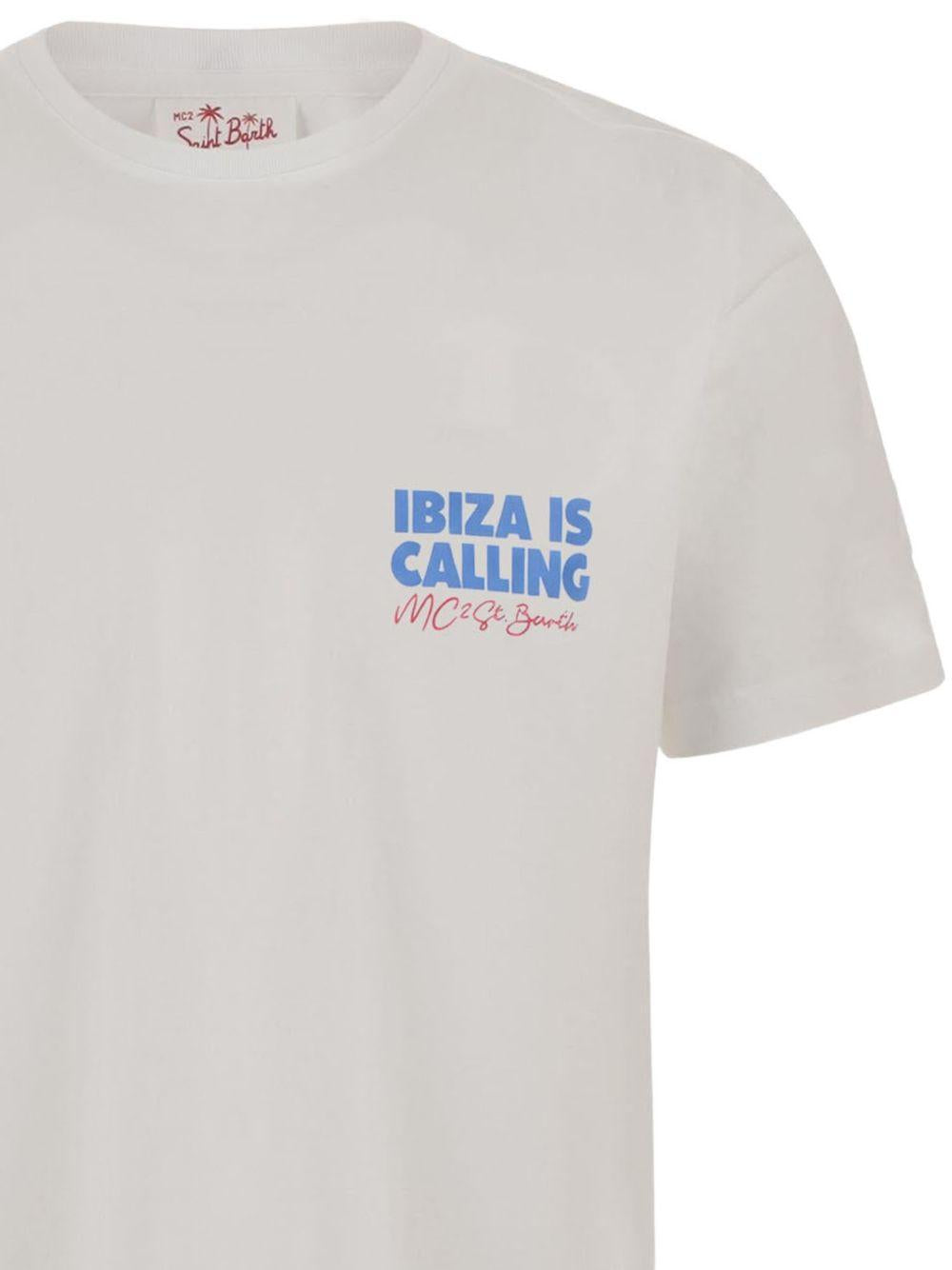 MC2 SAINT BARTH T-shirt Delmar in cotone bianco con stampa