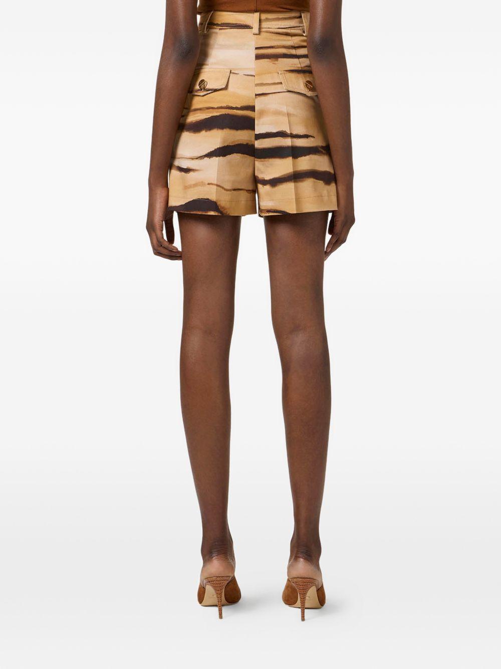 ELISABETTA FRANCHI Pantaloncini con stampa grafica marrone