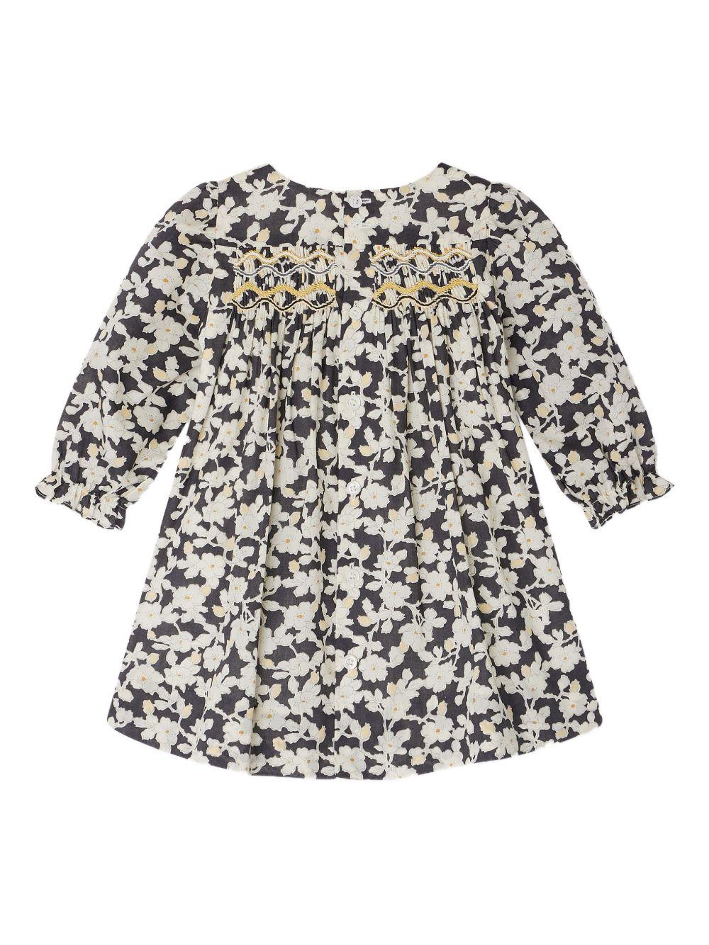 BONPOINT Abito 'Jailys' nero con stampa a fiori