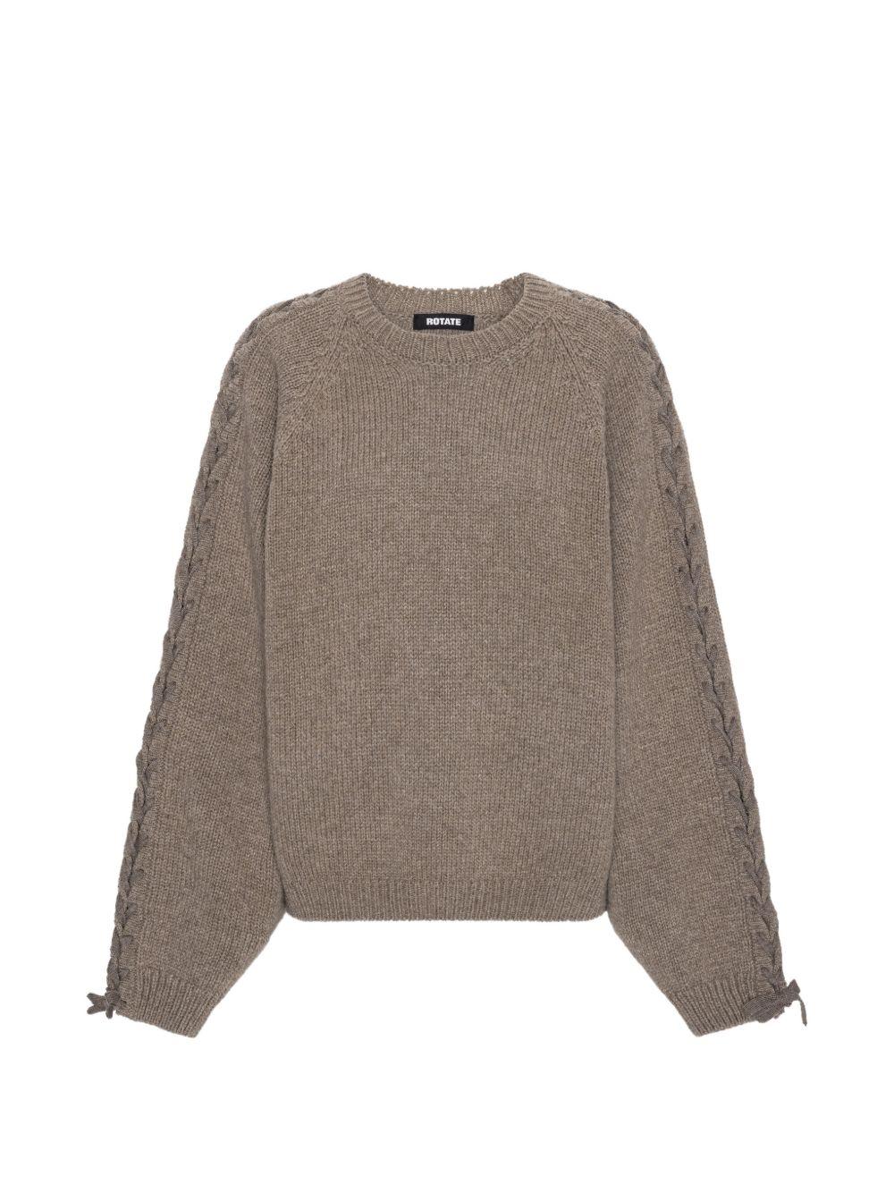 ROTATE Maglia marrone con dettagli intrecciati