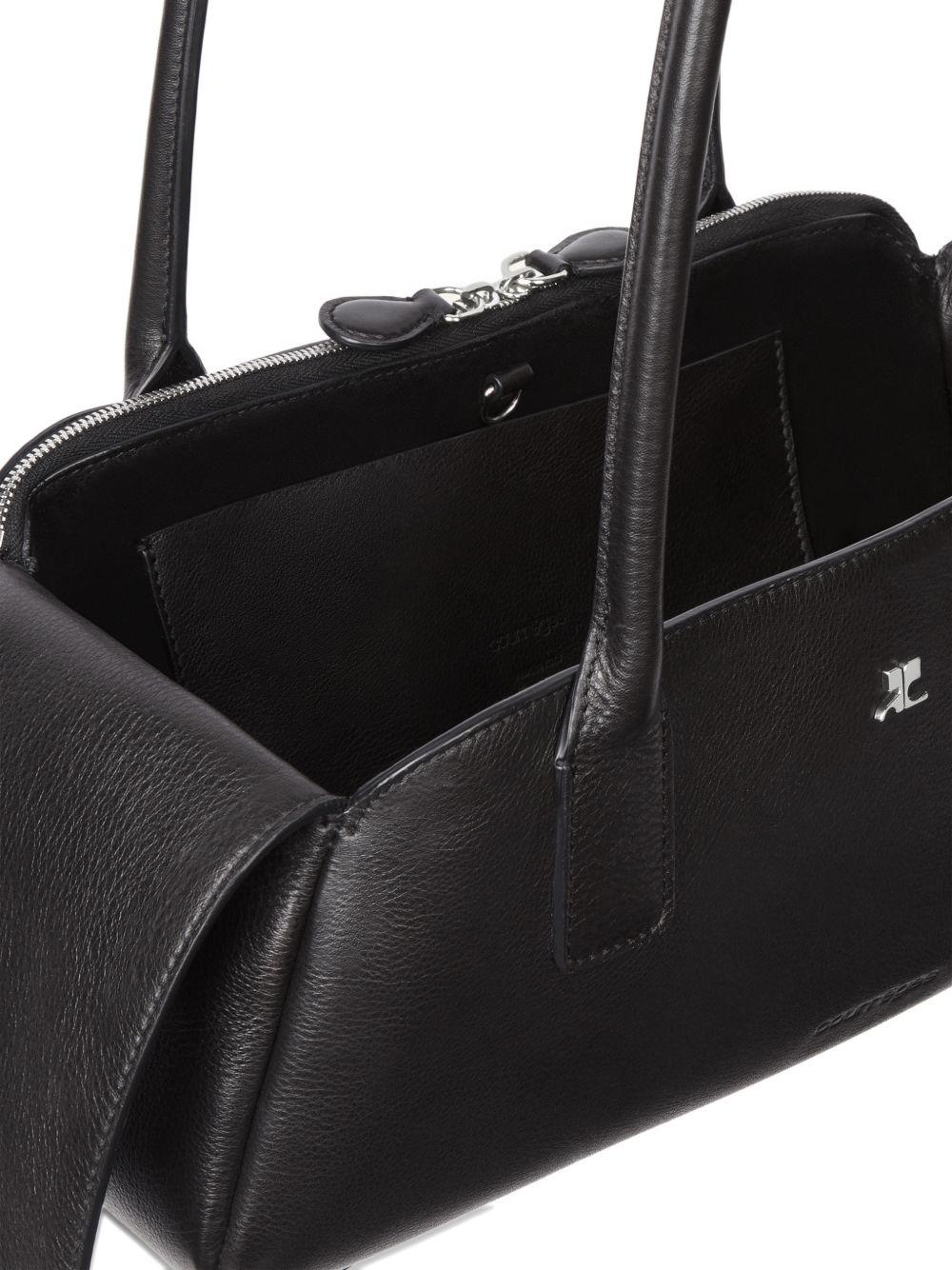 COURREGES Borsa a spalla in pelle nera