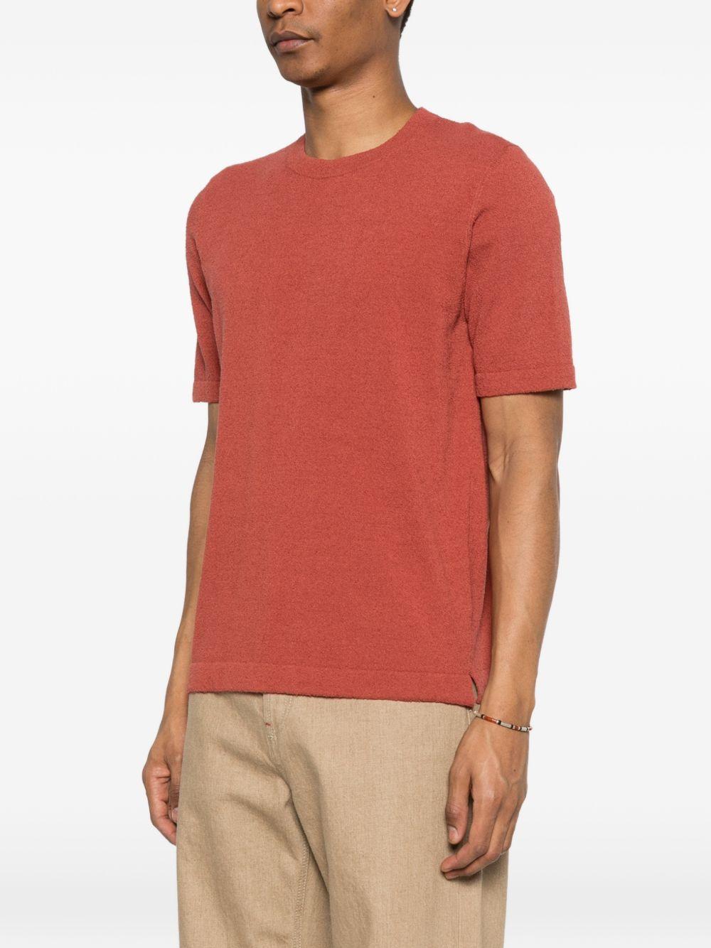 SCAGLIONE T-shirt in cotone rosso a maniche corte