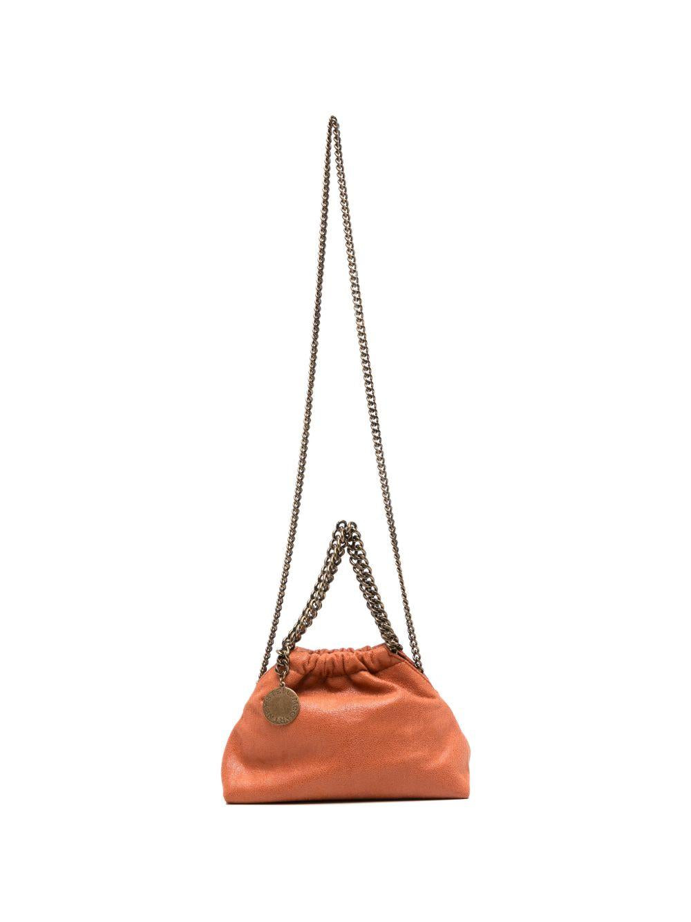 STELLA MCCARTNEY Borsa Falabella Mini Drawstring arancione in materiale vegano