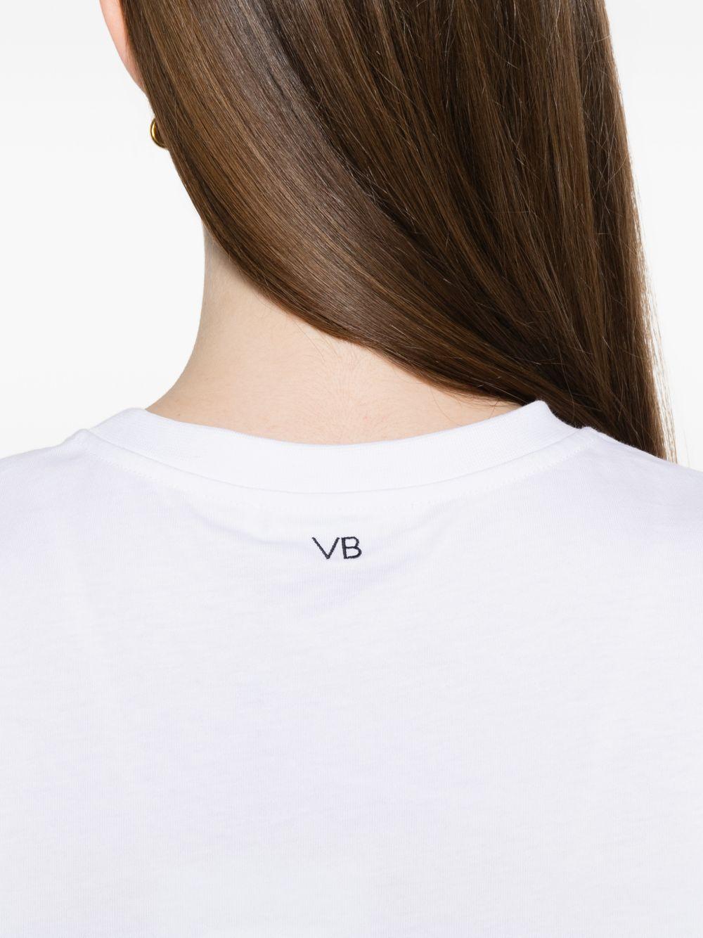 VICTORIA BECKHAM T-shirt Tilly in cotone bianco con logo VB ricamato
