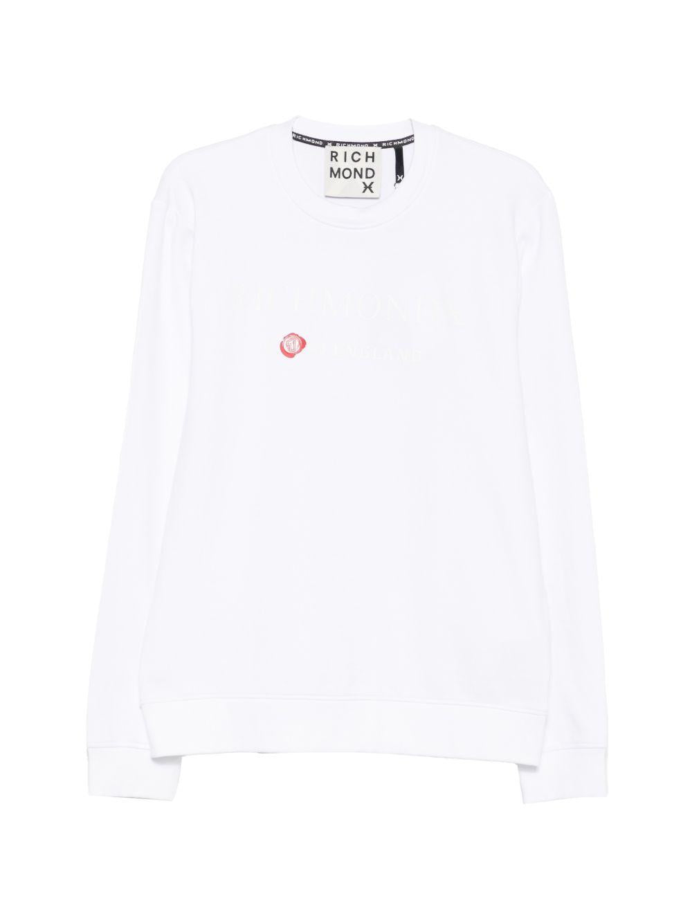JOHN RICHMOND Felpa bianca Thanem con logo