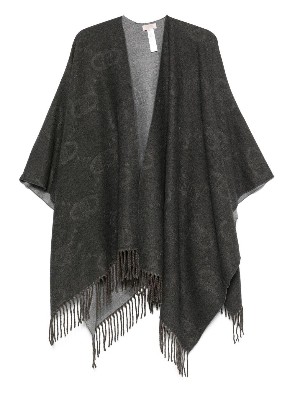 LIUJO Poncho con logo e frange