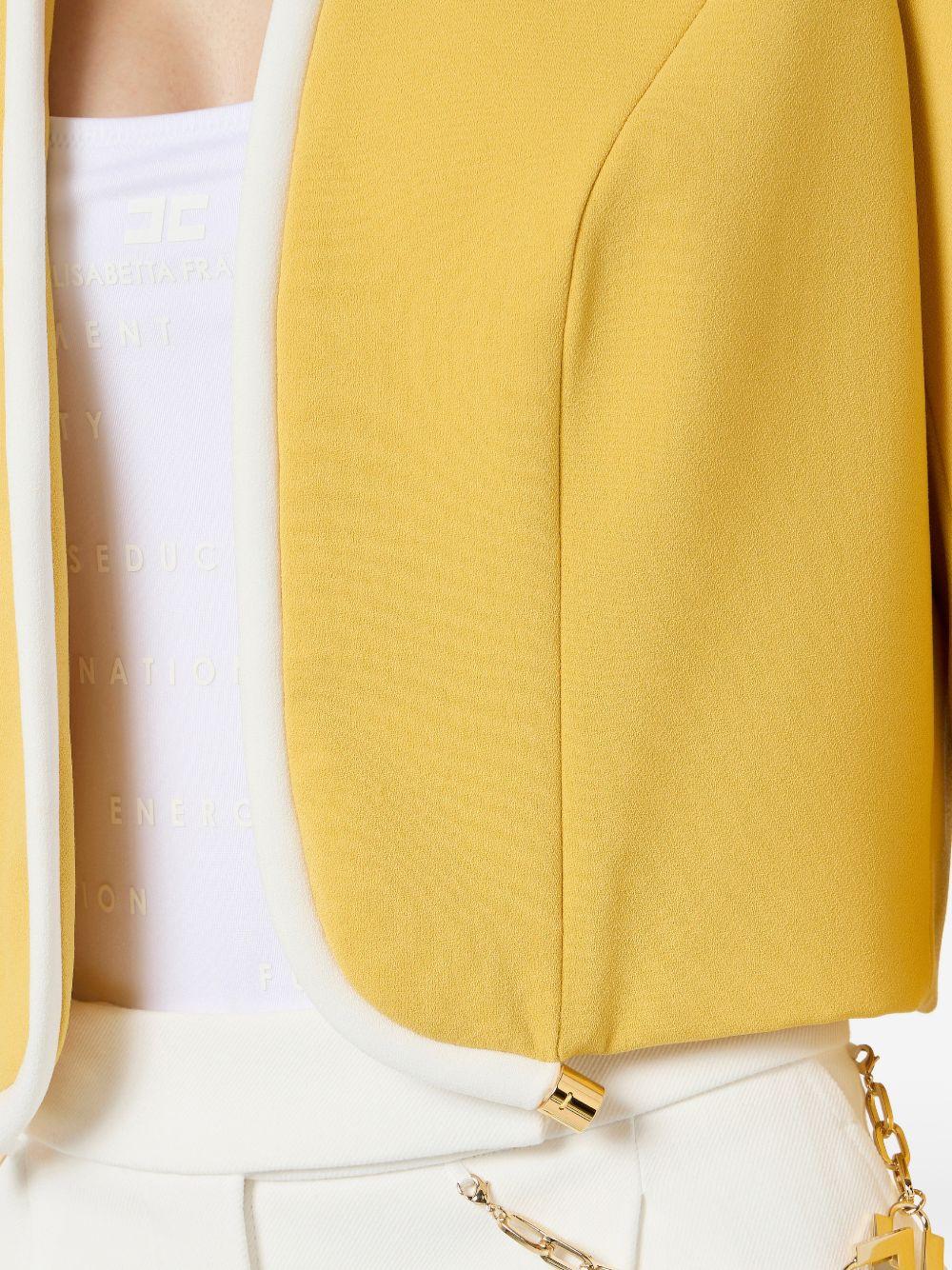 ELISABETTA FRANCHI Giacca in crêpe leggero con piping a contrasto