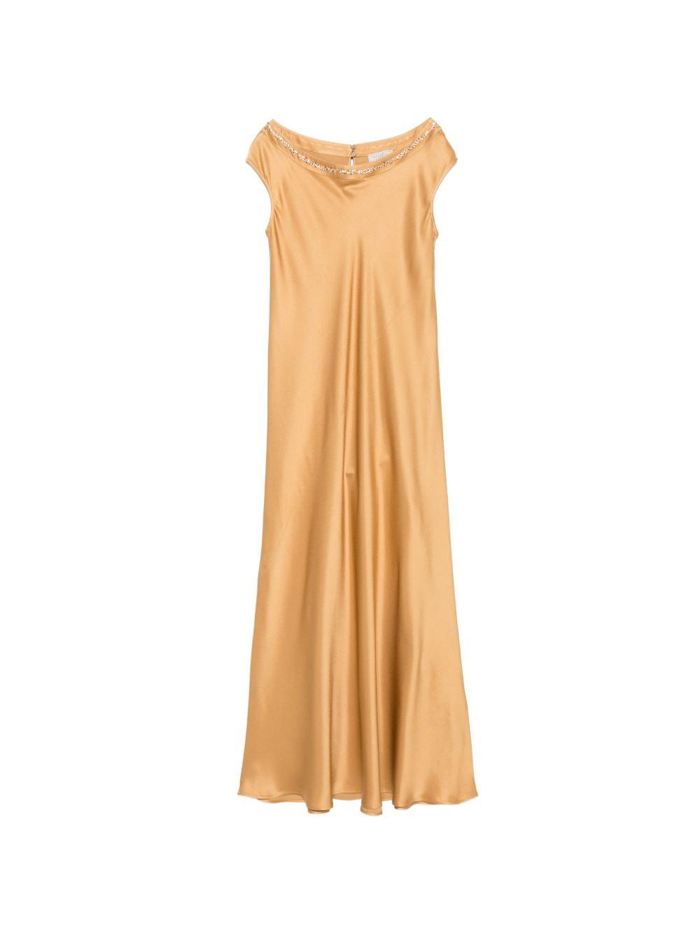 ANTONELLI Abito giallo Maxwell con strass sullo scollo