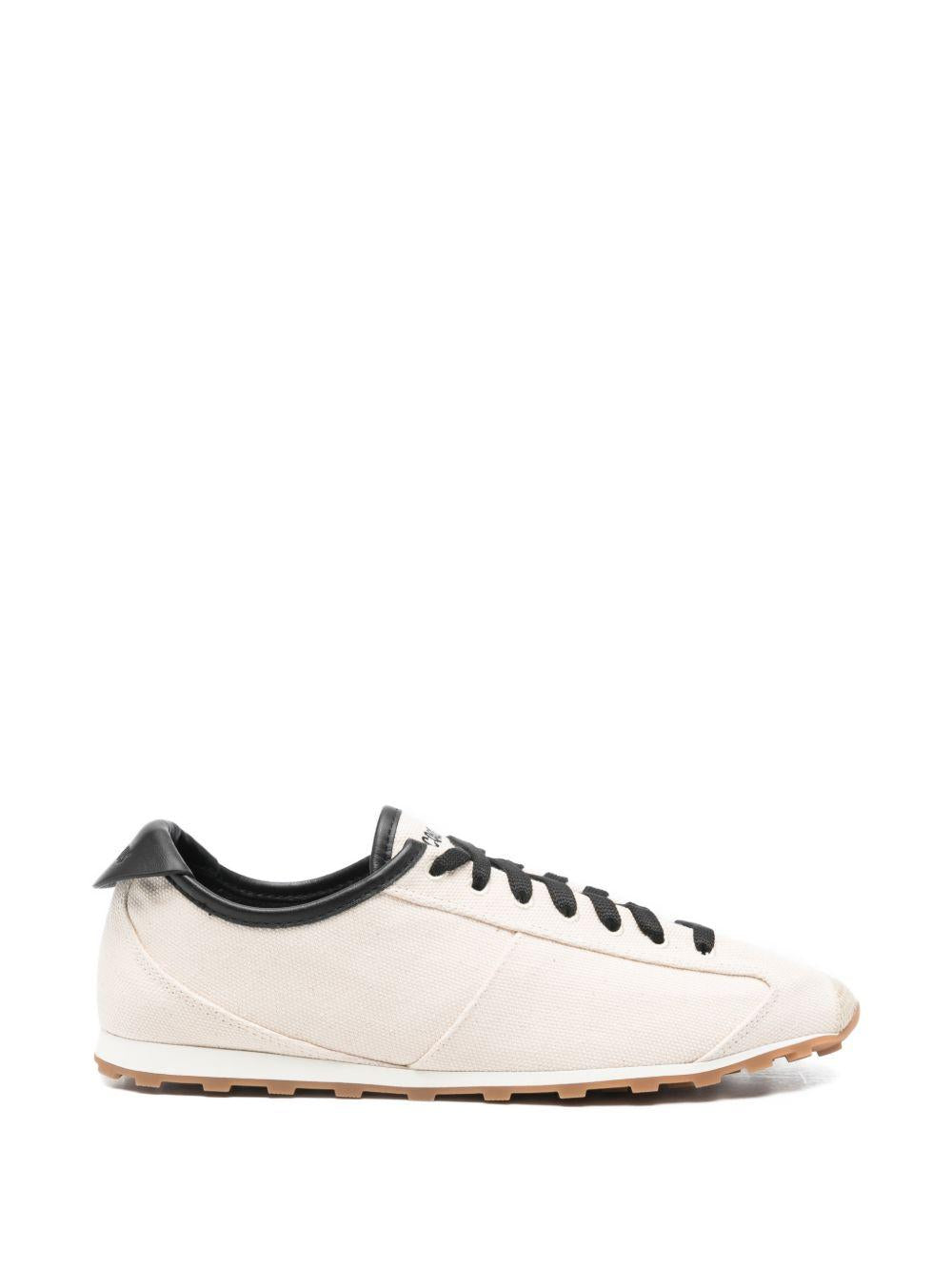 JACQUEMUS Sneakers Tennis beige in cotone organico