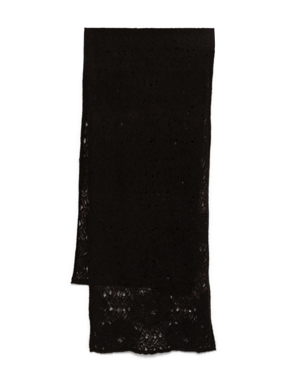 D EXTERIOR Sciarpa nera a maglia aperta