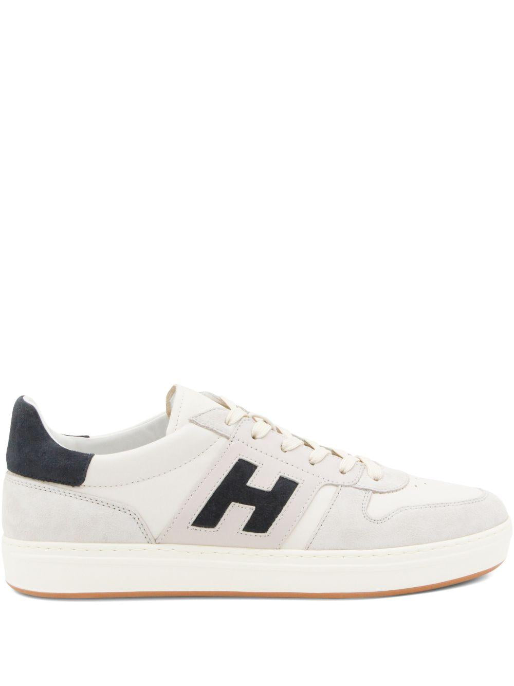 HOGAN Sneakers H-TV in pelle bianca/grigio/blu