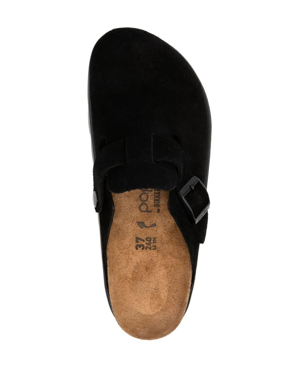 BIRKENSTOCK Sabot 'Boston Chunky' in pelle scamosciata nera