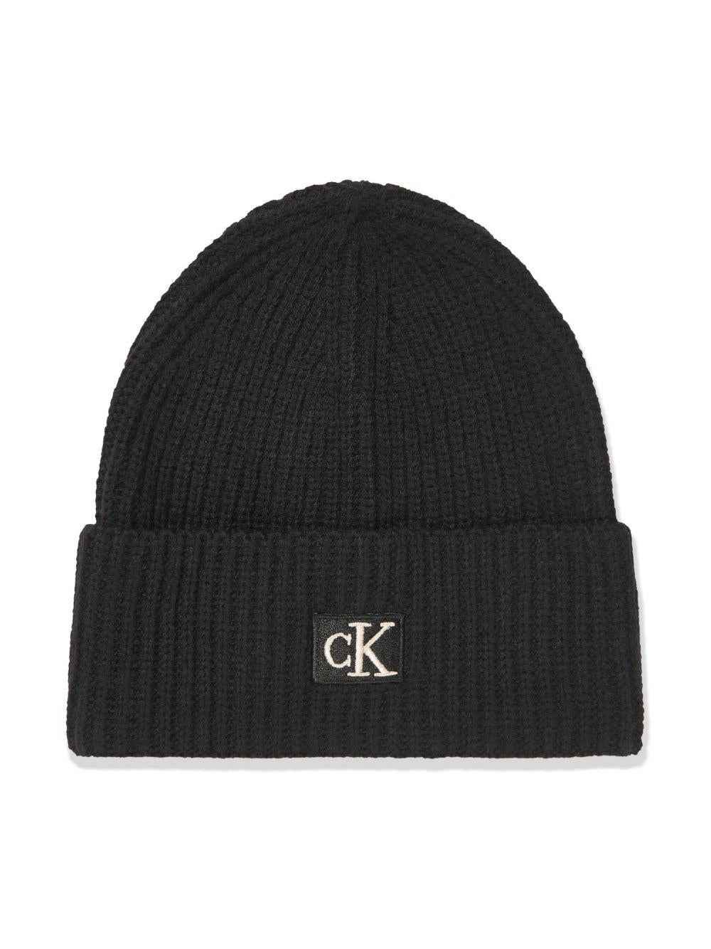 CALVIN KLEIN JEANS Berretto nero con logo