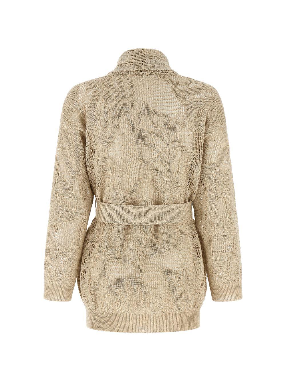 BRUNELLO CUCINELLI Cardigan in crochet beige
