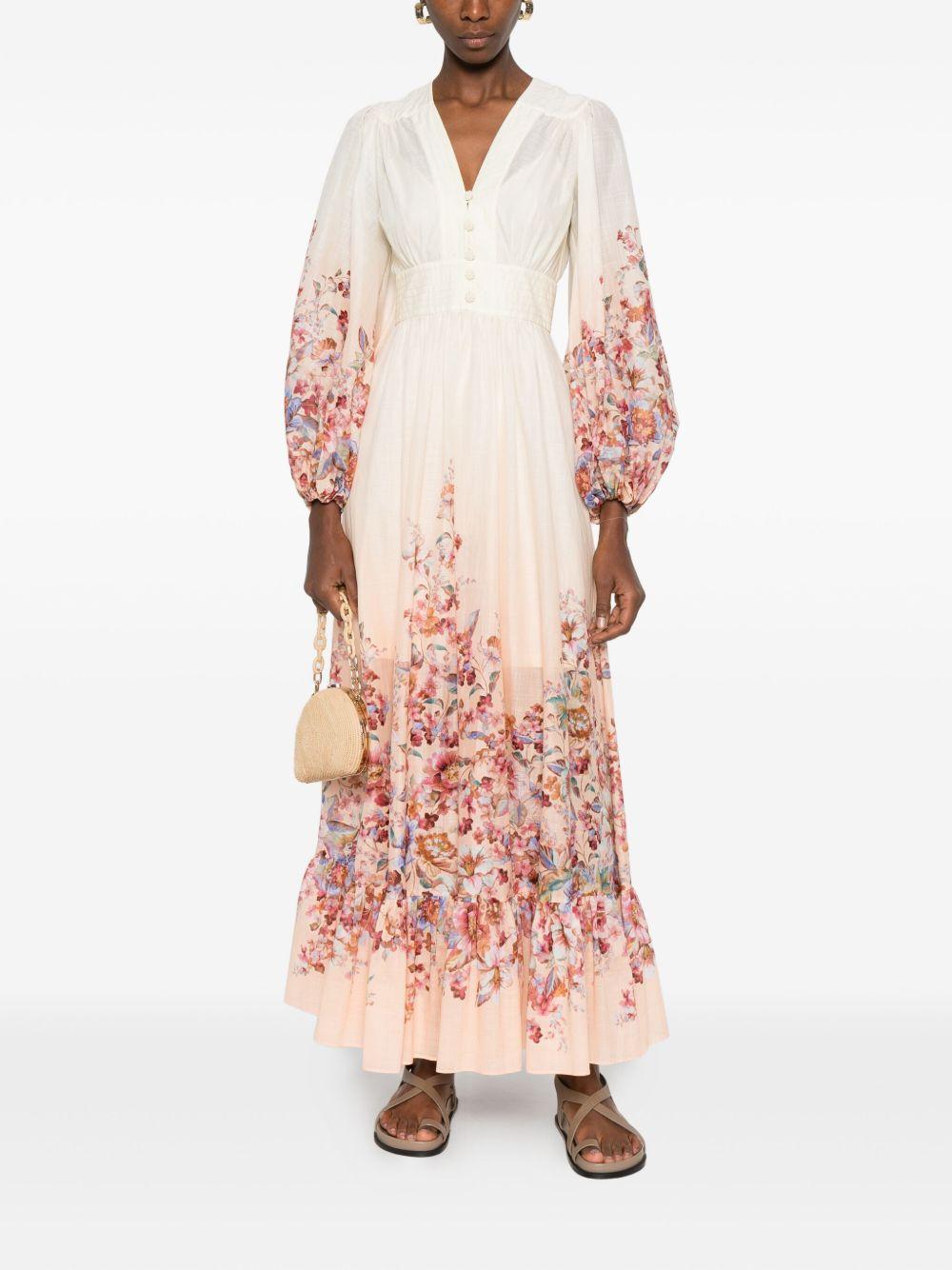 ZIMMERMANN Abito lungo in cotone multicolore