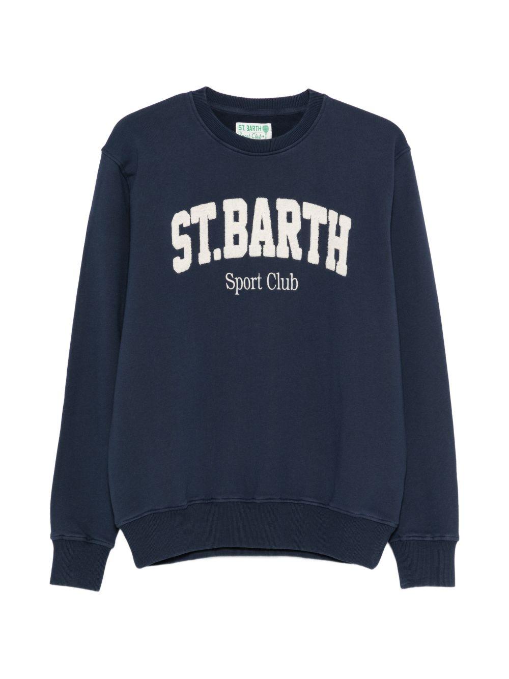 MC2 SAINT BARTH Felpa Ponza girocollo in cotone blu navy