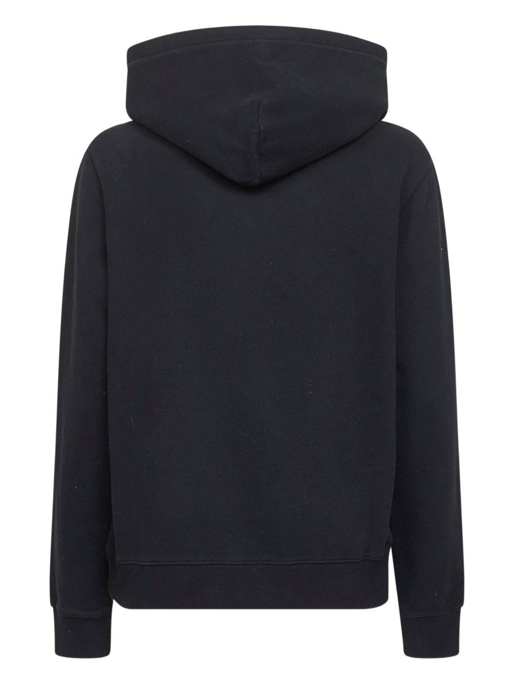 MC2 SAINT BARTH Felpa 'Virginia' in cotone nero con logo leopardato