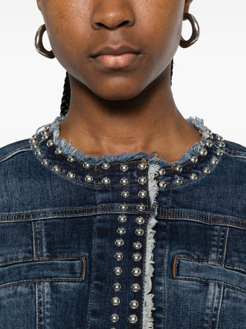 LIUJO Giubbotto di jeans impreziosito da borchiette luminose