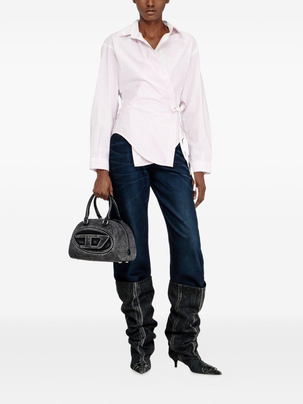 DIESEL Camicia a righe in cotone con chiusura simmetrica