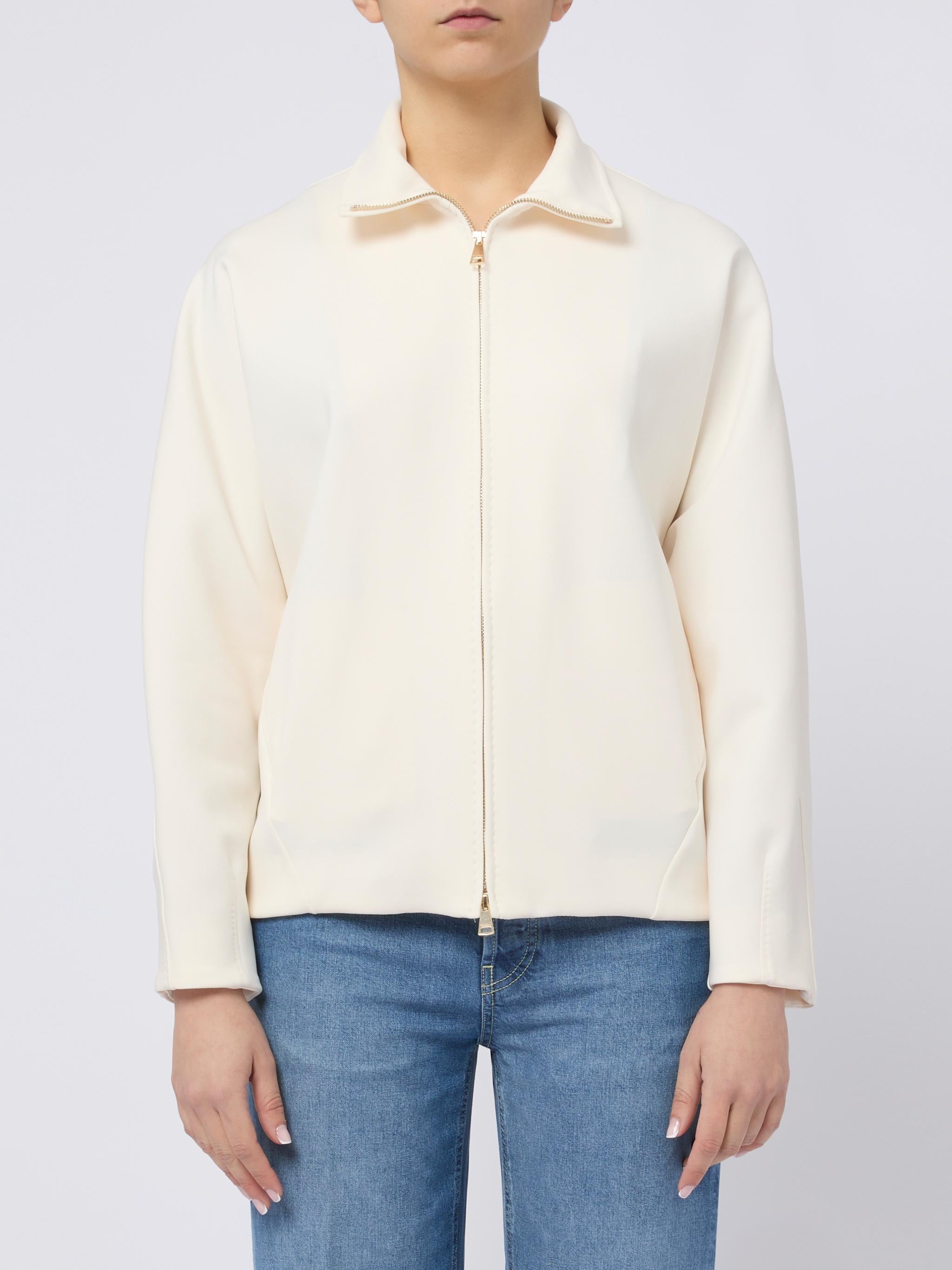 MAX MARA Giacca Pala elegante con zip panna