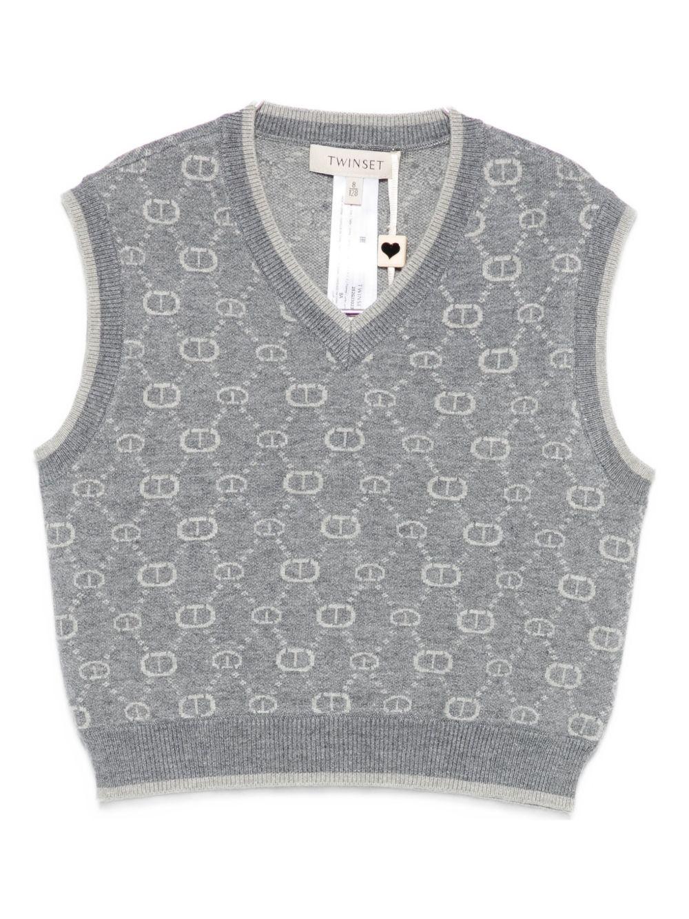 TWINSET Gilet con logo monogram