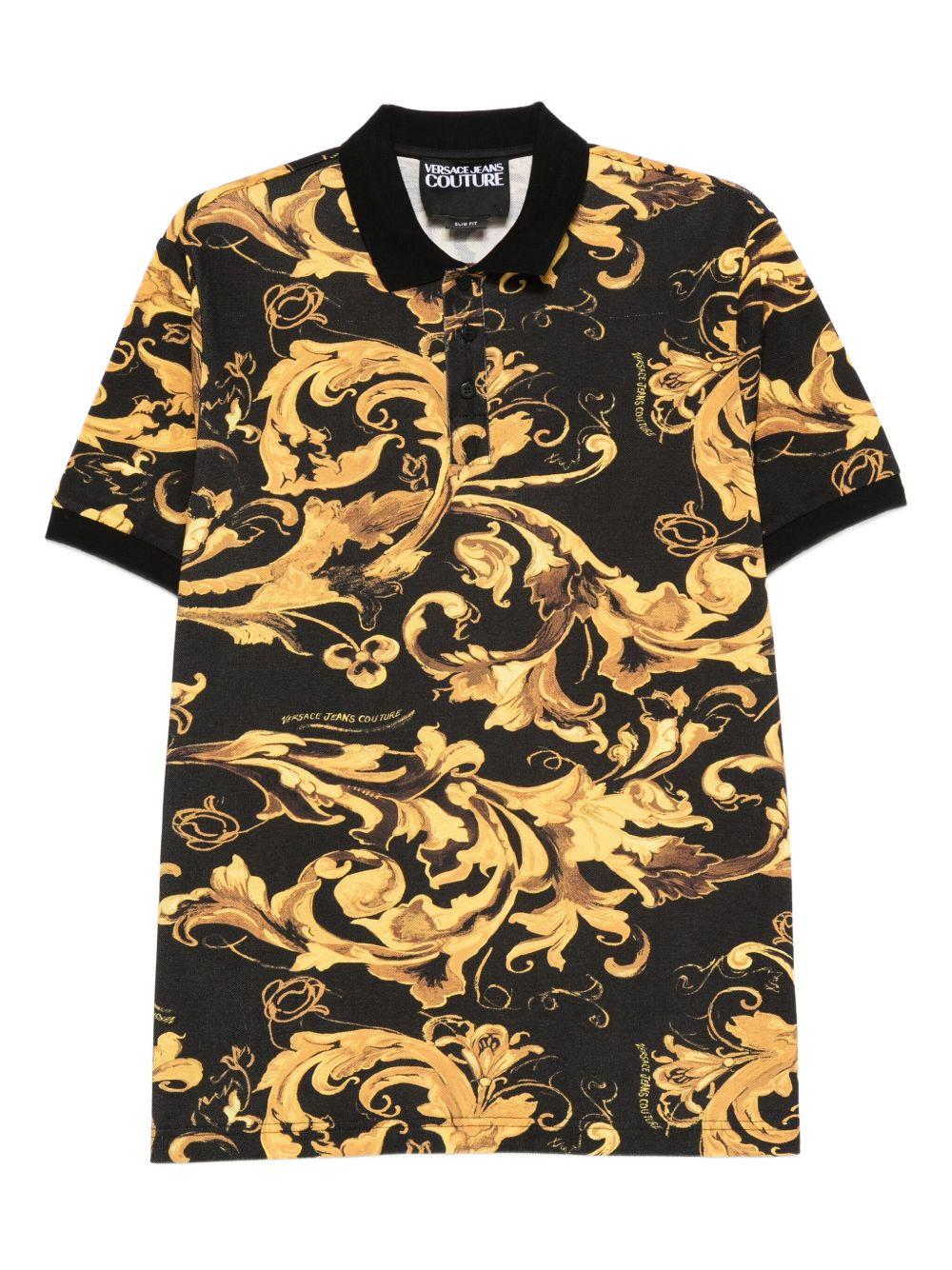 VERSACE JEANS COUTURE Polo con stampa barocca