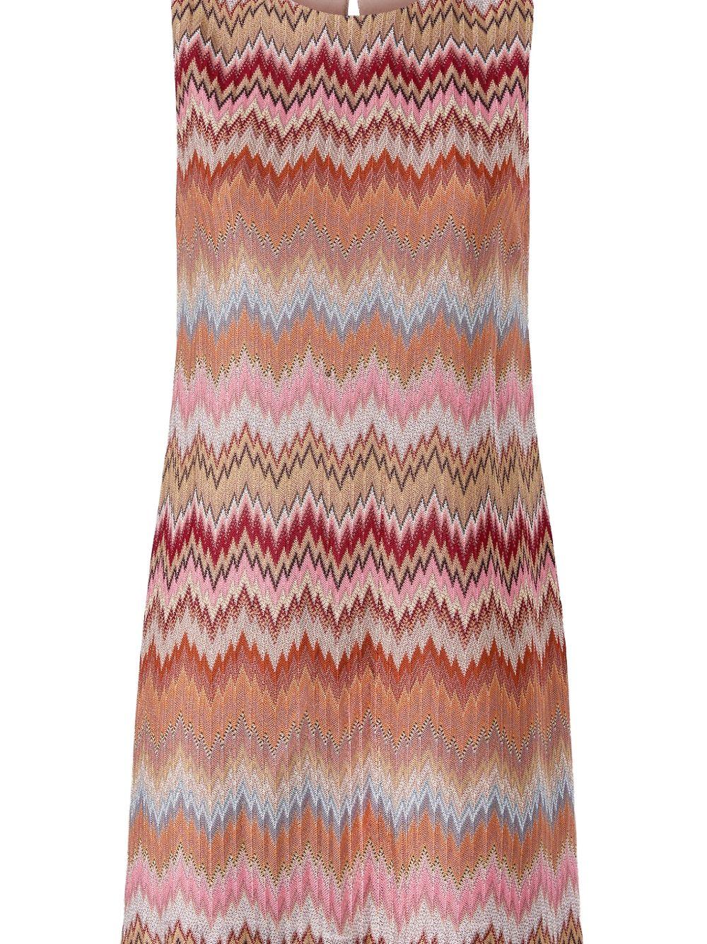 MISSONI Abito corto smanicato a zigzag multicolore