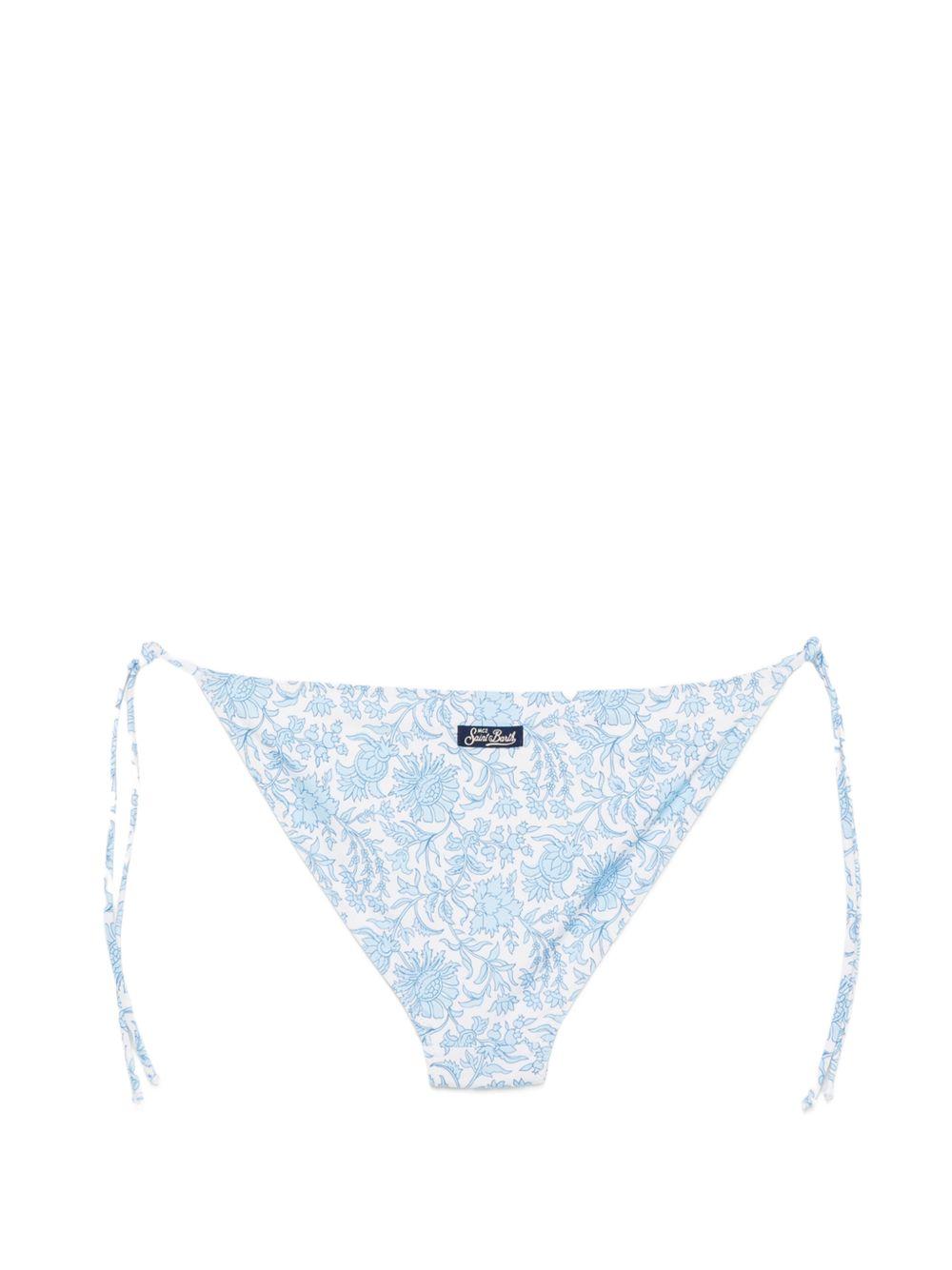 MC2 SAINT BARTH Slip costume mare Virgo bianco con stampa floreale
