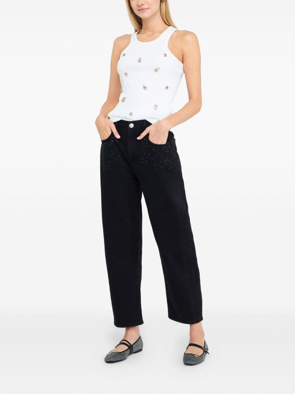 LIUJO Jeans neri con strass