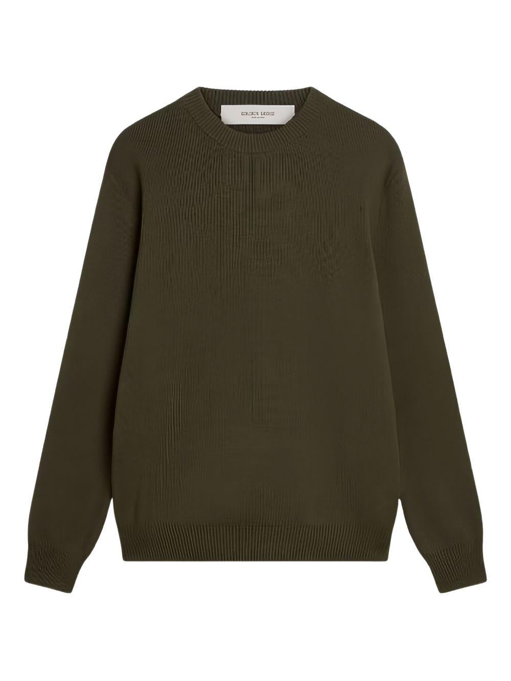 GOLDEN GOOSE Maglione girocollo basic in misto cotone verde