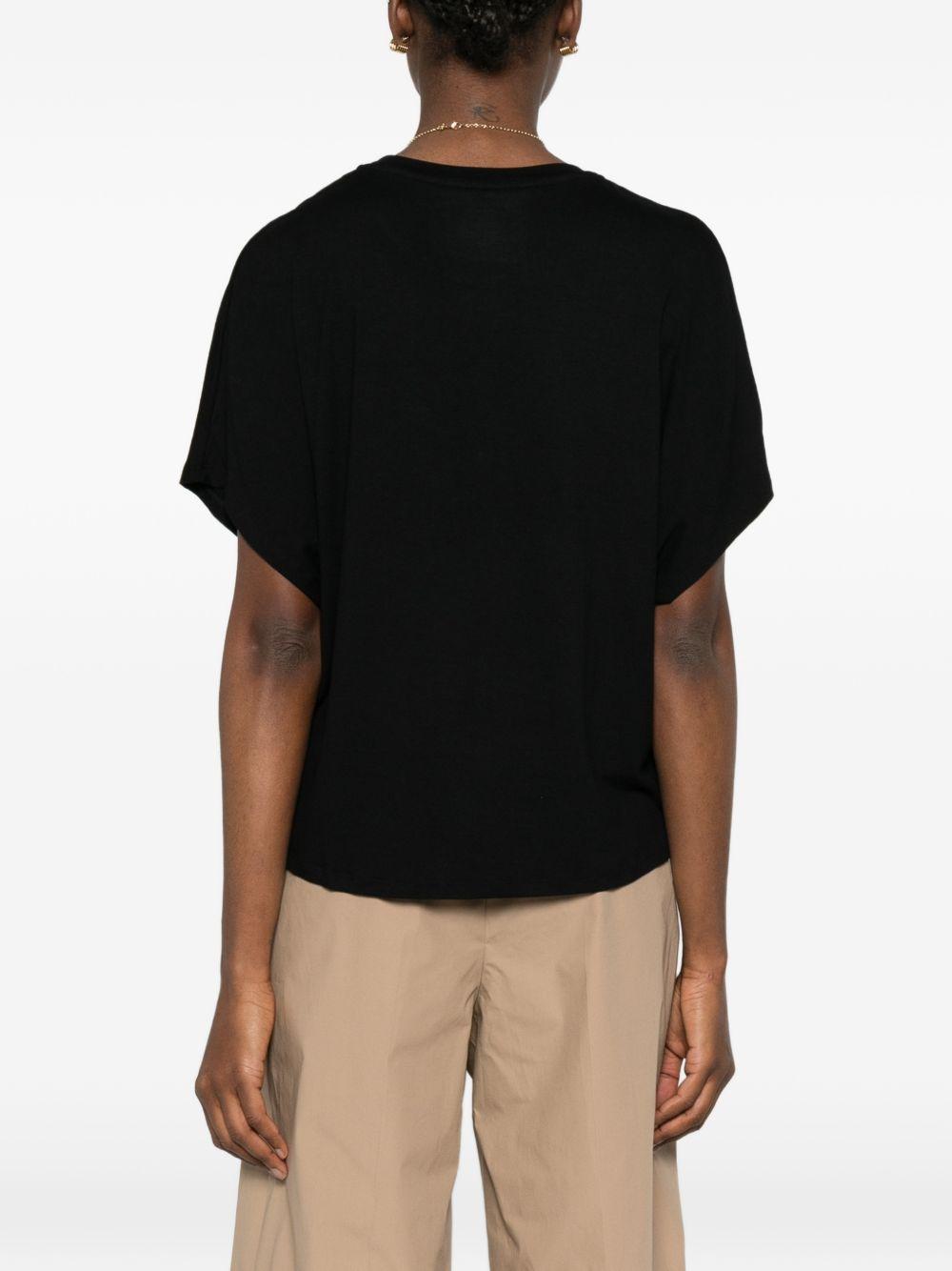 MAJESTIC FILATURES T-shirt girocollo a maniche corte nero