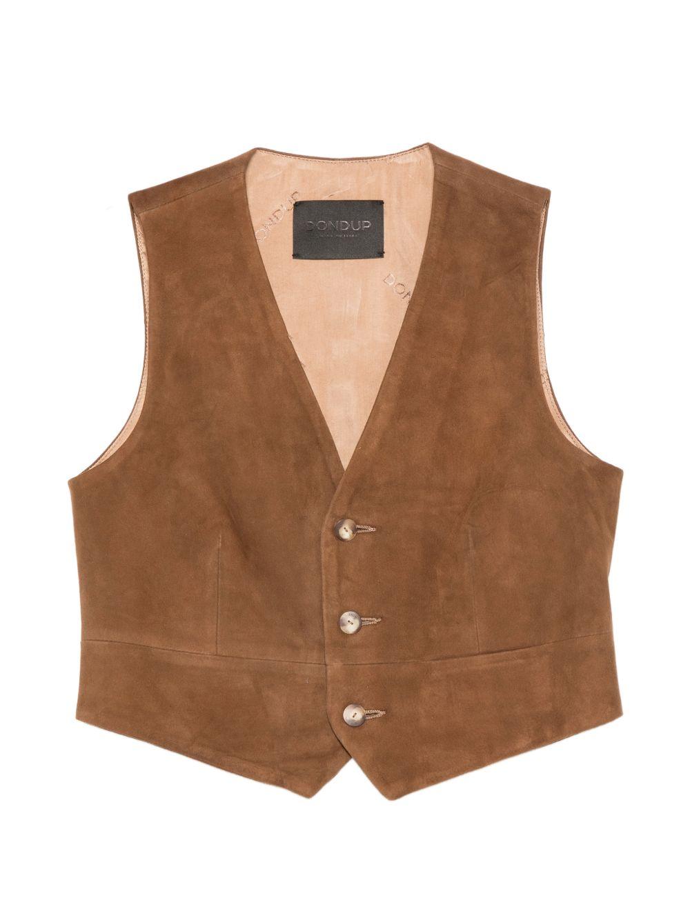 DONDUP Gilet in pelle scamosciata
