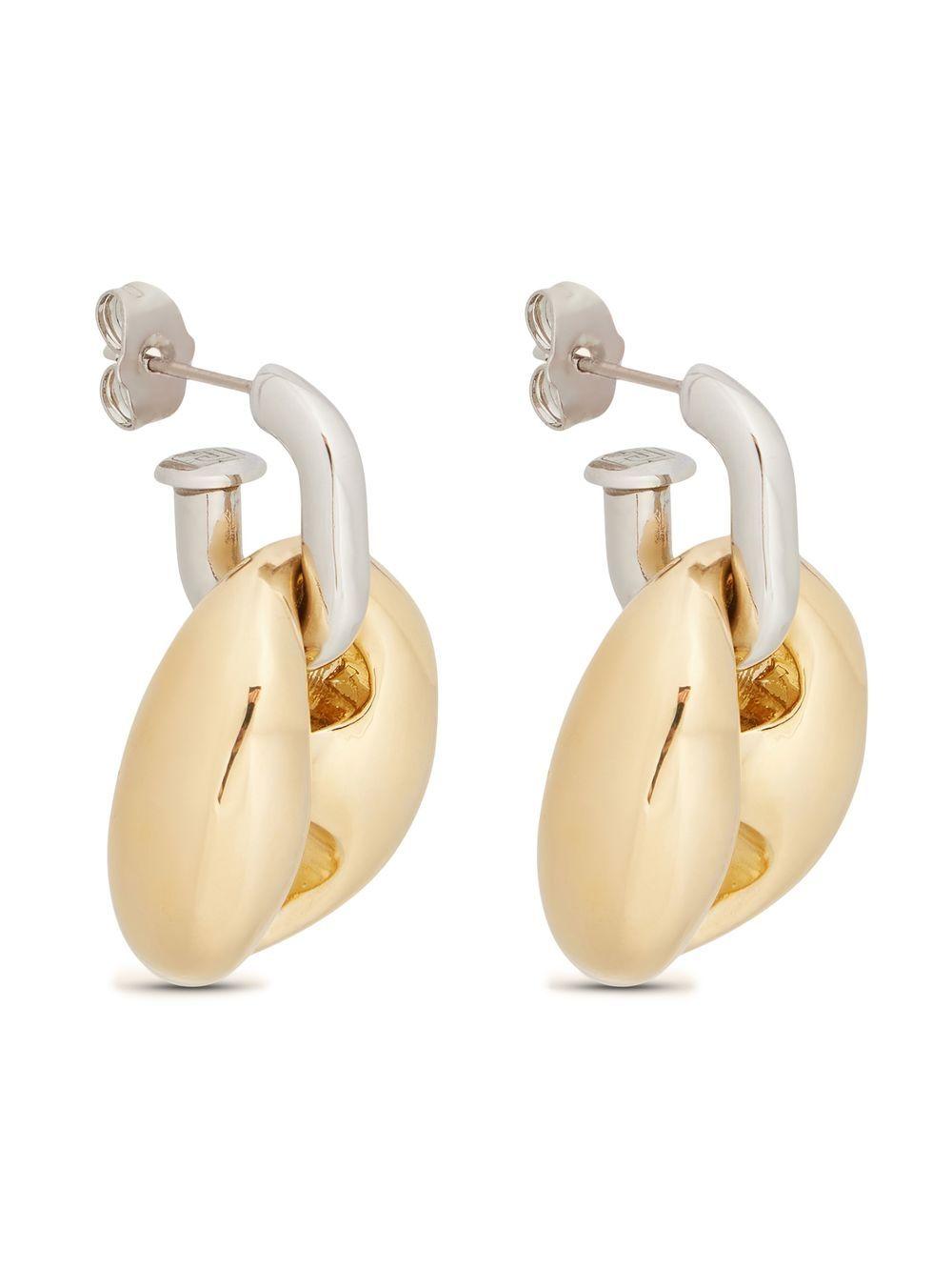 RABANNE Orecchini massicci in argento e oro