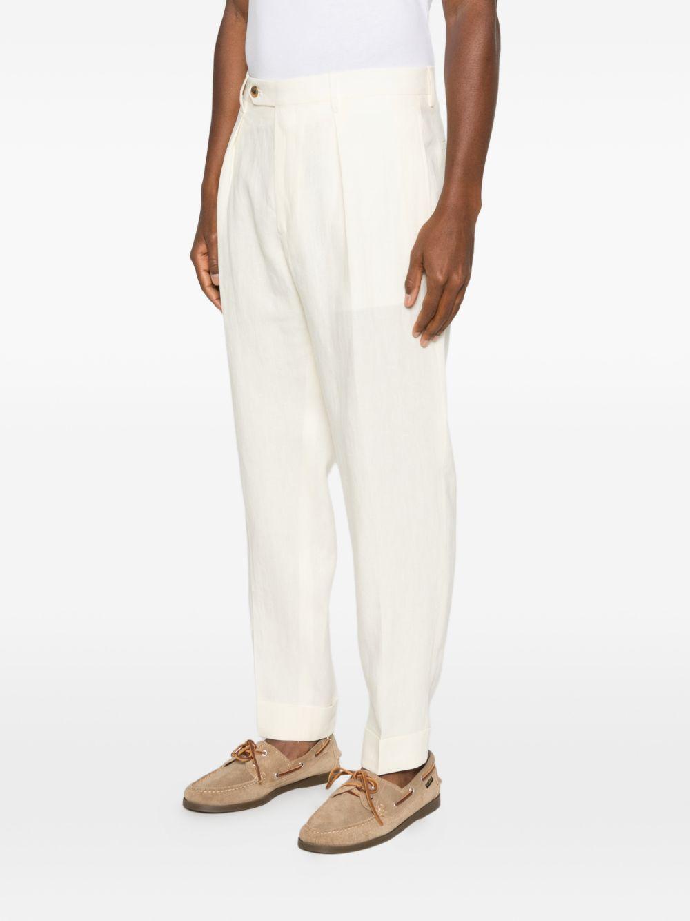 BERWICH Pantaloni Chiaia Long in lino color panna