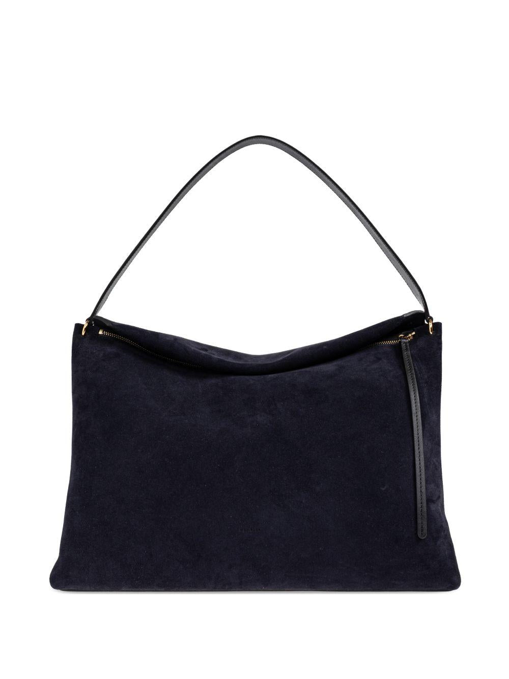 WANDLER Borsa a spalla Penelope in suede navy blu