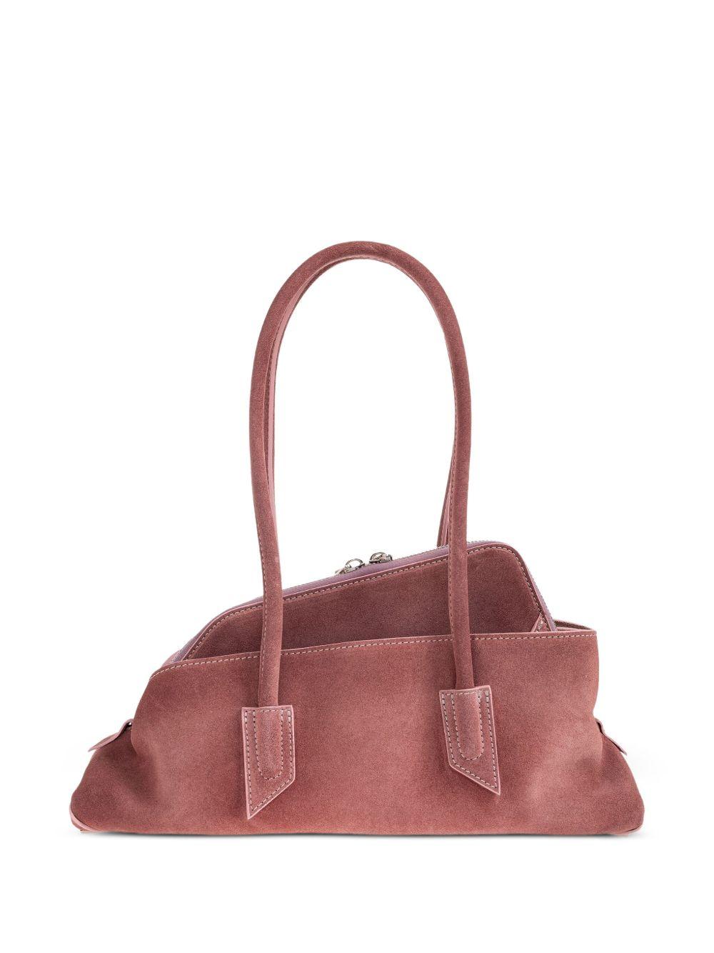 THE ATTICO Borsa a spalla piccola 'La Passeggiata' in camoscio rosa