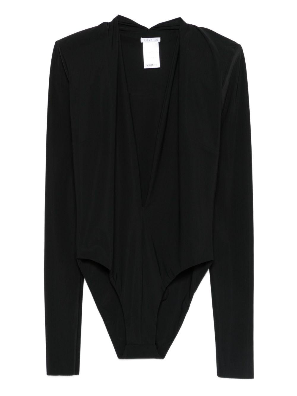 AMAZUIN Body Martin nero con scollo a V